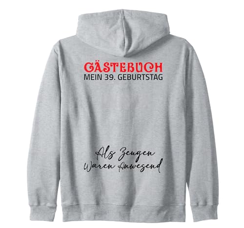 Gästebuch Mein 39. Geburtstag Libro de visitas Firma Sudadera con Capucha