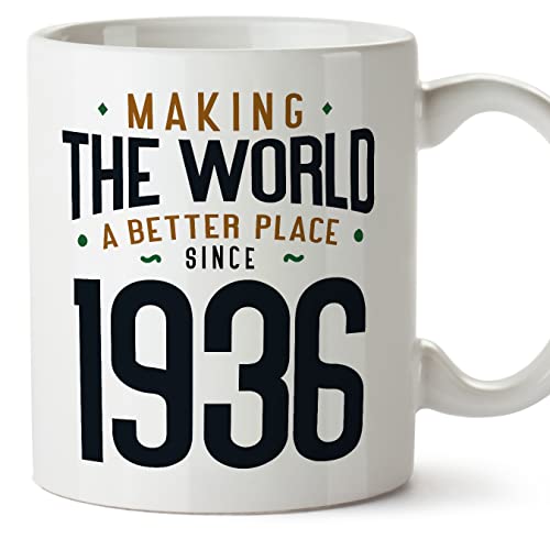 MUGFFINS Tazas 1936 Cumpleaños - En Inglés - Making the World a Better Place - 11 oz / 330 ml -...