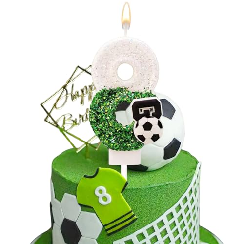 YILANJIN Velas de Cumpleaños Numeros 8, Vela de Feliz Cumpleaños, 8 años Niños, Vela Número 8...