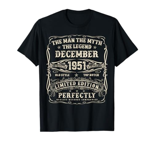 Diciembre de 1951 Regalos de 74 cumpleaños para Hombres de 74 años Camiseta