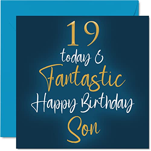 Stuff4 Fantásticas tarjetas de cumpleaños número 19 para hijo – 19 Today & Fantastic –...