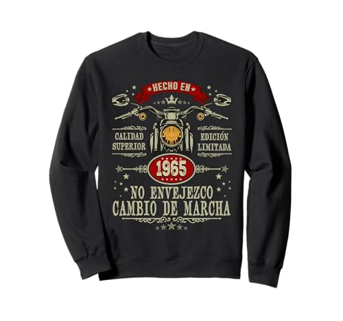 Hecho en 1965 - 61 Años Cumpleaños Moto Biker Hombre Motero Sudadera