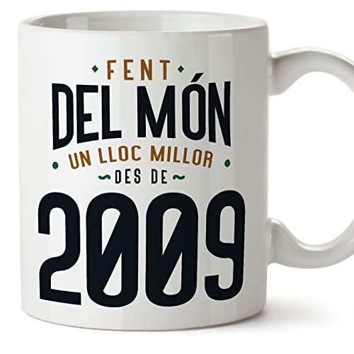 MUGFFINS Tazas 2009 Cumpleaños - En Catalán - Fent del Món un Lloc Millor - 11 oz / 330 ml -...