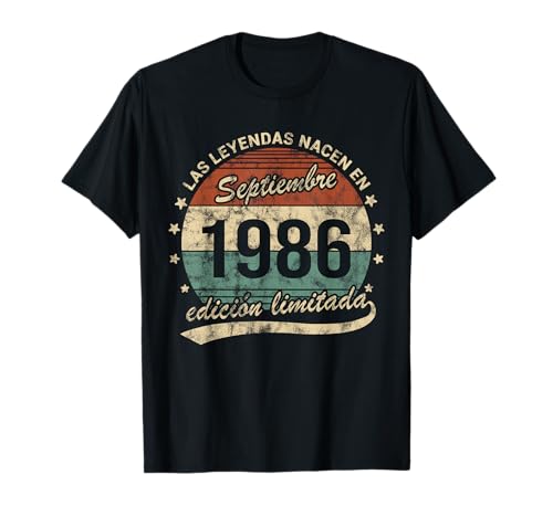 40 Años Cumpleaños Las Leyendas Nacen Septiembre 1986 Retro Camiseta