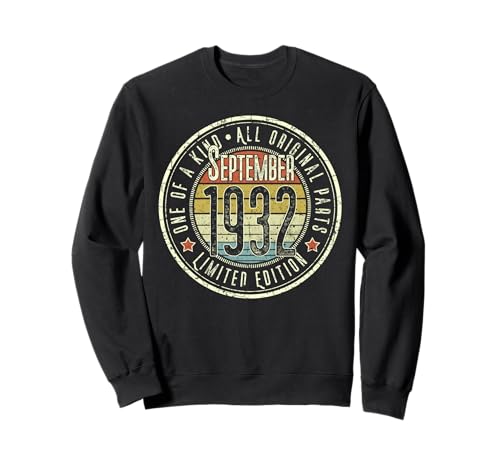 93 cumpleaños Vintage septiembre 1932 Retro Edición Limitada Sudadera