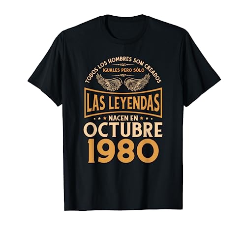 Cumpleaños Hombre Regalos Las Leyendas Octubre 1980 Camiseta