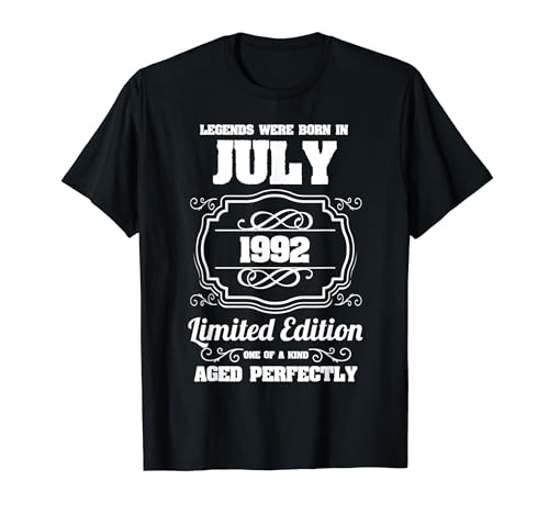 Las leyendas nacieron en julio de 1992 29 cumpleaños Camiseta