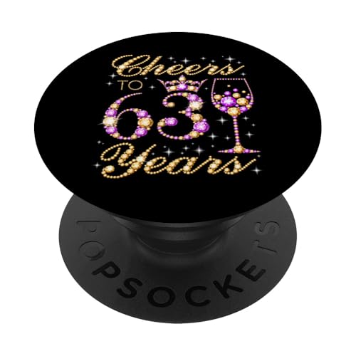 Saludos a la Fiesta de cumpleaños número 63 de la Reina de 63 años PopSockets PopGrip Adhesivo