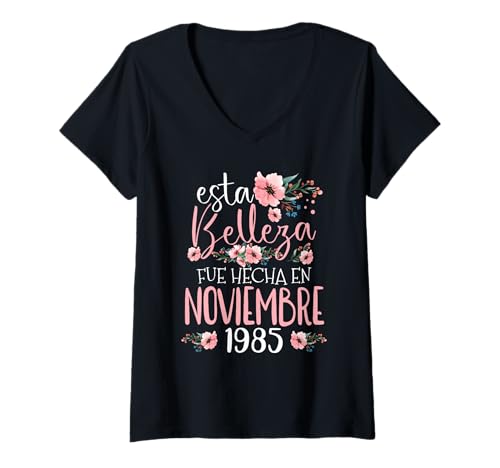 Mujer Hecha En Noviembre 1985 Mujer Regalo 40 Años Cumpleaños Camiseta Cuello V
