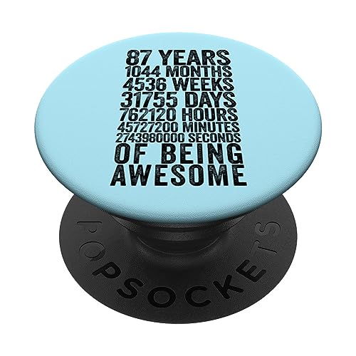 Divertida Camiseta de cumpleaños número 87, Regalos Divertidos de 87 años PopSockets PopGrip...