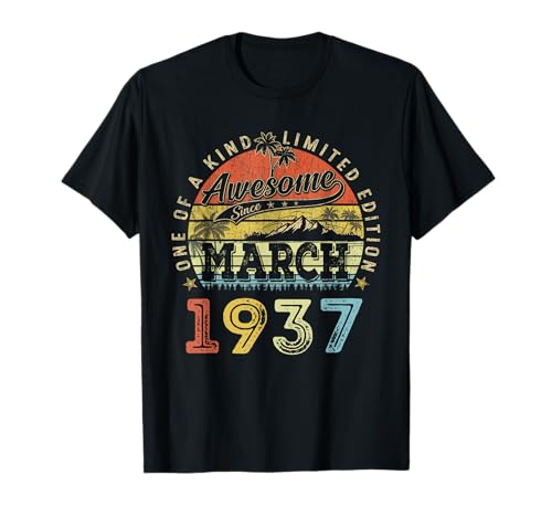 89 Edición Limitada 1937 Único 89 de Marzo Cumpleaños Camiseta