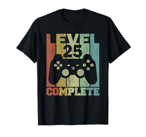 Regalos Para Hombres 25 Años Cumpleaños Level 25 Complete Camiseta