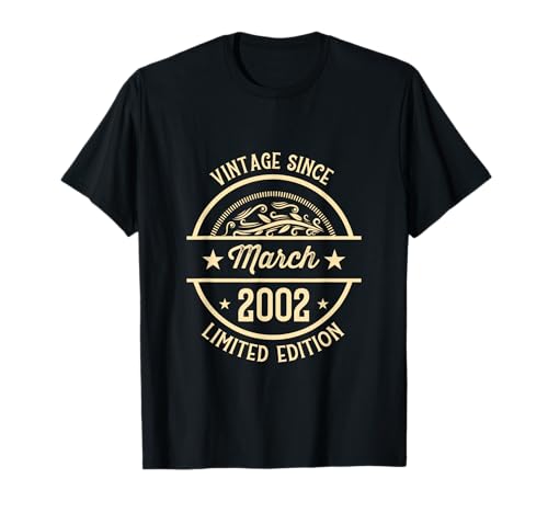 Vintage de cumpleaños desde marzo de 2002 Camiseta