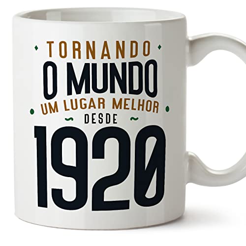 MUGFFINS Tazas 1920 Cumpleaños - En Portugués - Tornando o Mundo um Lugar Melhor - 11 oz / 330 ml...