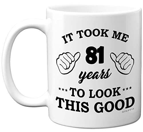 Stuff4 Regalos de cumpleaños número 81 para hombres y mujeres, taza de cumpleaños para niños de...