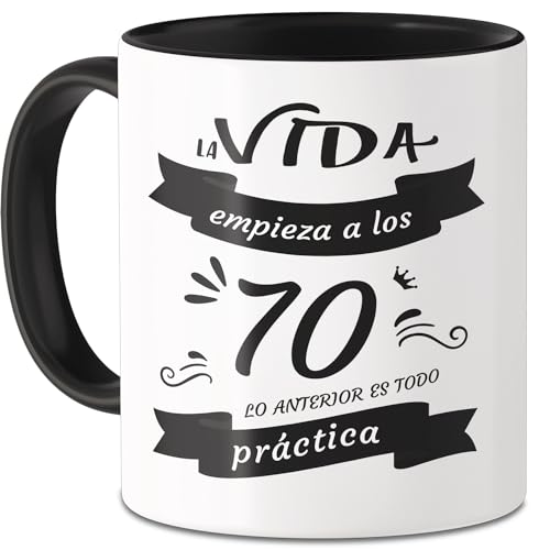 I LOVE MOM Taza 70 Cumpleaños Aniversario Mujer Hombres Tazas Desayuno Originales para Regalar...