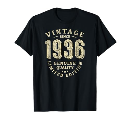 Vintage 1936 Cumpleaños Hombre Mujer Gráfico Camiseta