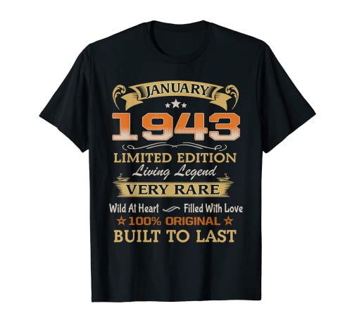 Edición limitada de enero de 1943 Living Legend 79 cumpleaños Camiseta