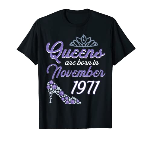50 Años Cumpleaños Noviembre 1971 50 Cumpleaños Mujeres Camiseta