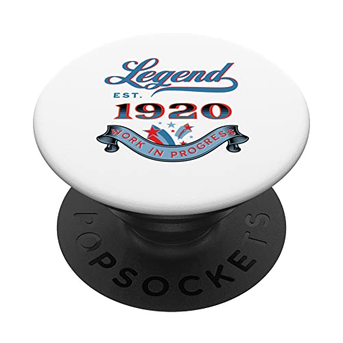 Leyenda Est 1920 Trabajo En Progreso Cumpleaños PopSockets PopGrip Intercambiable