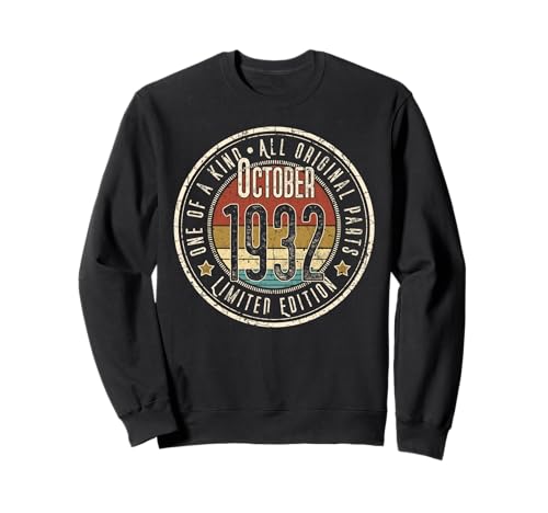 93 Cumpleaños Vintage Octubre 1932 Retro Edición Limitada Sudadera