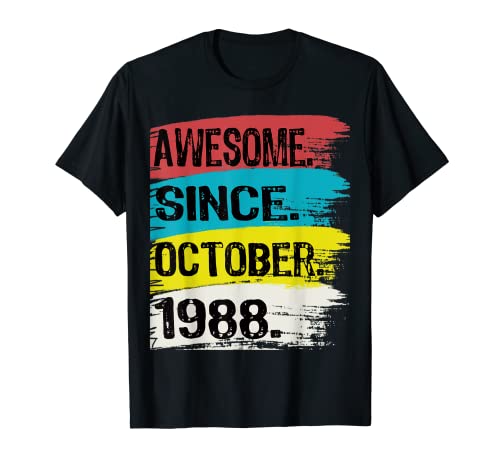Impresionante desde octubre de 1988 Scorpio Girl Libra King Cumpleaños Camiseta