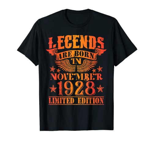 Cumpleaños Noviembre 1928 Edición Limitada Regalo Vintage Camiseta