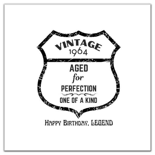 Tarjeta de cumpleaños número 60 para hombre – Legend Vintage Aged for Perfection 1964