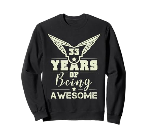 Vintage 33 cumpleaños hombres 33 años regalos cumpleaños 33 Sudadera