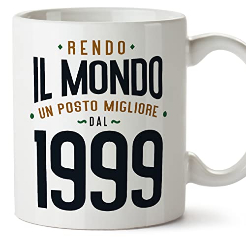 MUGFFINS Tazas 1999 Cumpleaños - En Italiano - Rendo il Mondo un Posto Migliore - 11 oz / 330 ml -...