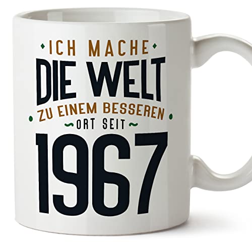 MUGFFINS Tazas 1967 Cumpleaños - En Alemán - Ich Mache Die Welt zu Einem Besseren - 11 oz / 330 ml...
