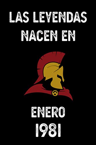 Las leyendas nacen en enero 1981: cuaderno de cumpleaños, regalos de cumpleaños para hombres,...