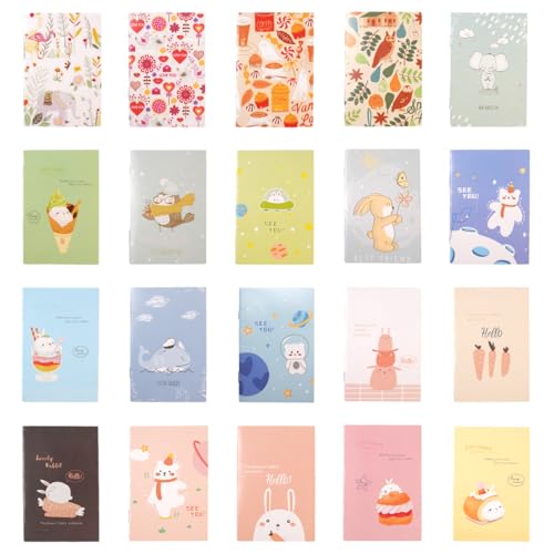 TESSTSY 20 Piezas Mini Cuadernos 10.5x7 cm, Libretas Pequeñas, Mini Cuaderno Pequeño, Cuadernos de...