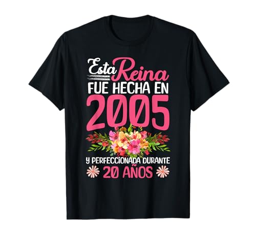 20 Años Regalo de Cumpleaños Mujer Hecha En 2005 20 Años Camiseta