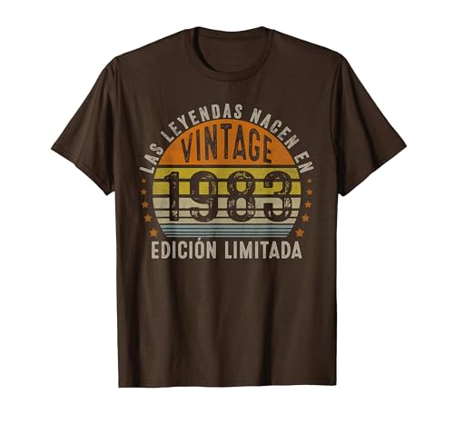 Las Leyendas Nacen En 1983 43 Años Cumpleaños Hombre Regalo Camiseta, Hombre, Marrón, XL