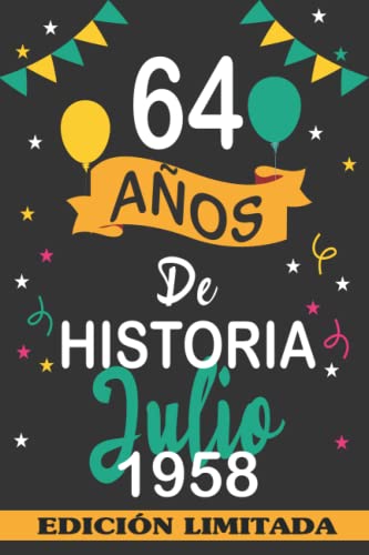 64 Años De Historia Julio 1958: 64 años. Libro de visitas, cuaderno, 110 páginas de...