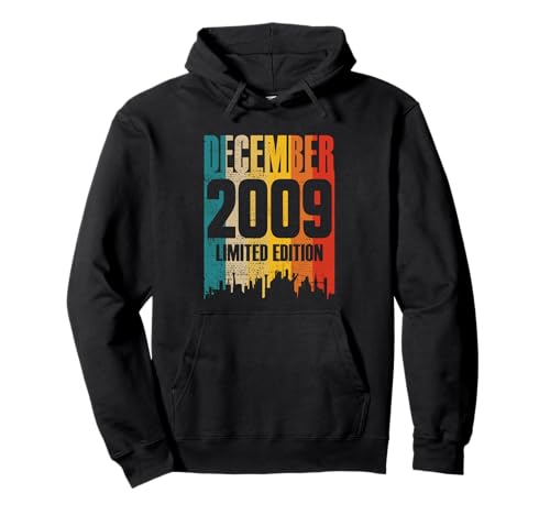 Diciembre 2009 12 Años Cumpleaños Edición Limitada Retro Sudadera con Capucha