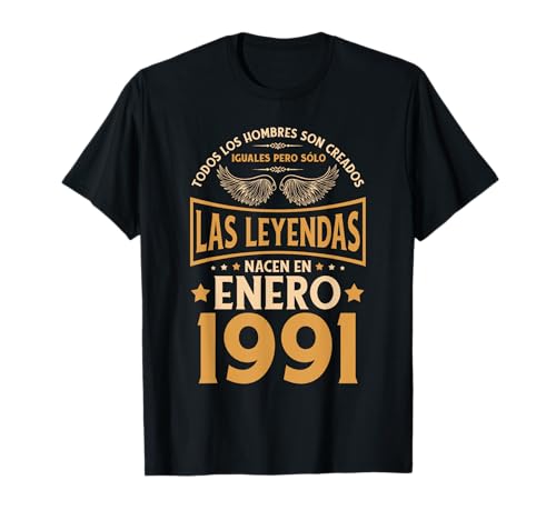 Cumpleaños Hombre Regalos Las Leyendas Enero 1991 Camiseta