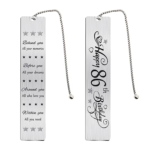 Jzxwan Regalos de cumpleaños 86 para mujeres y hombres, marcapáginas de cumpleaños de 86 años,...