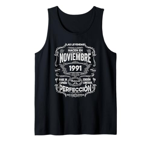 Mujer Leyendas Noviembre 1991 Hombre Mujer 34 Años Cumpleaño Camiseta sin Mangas