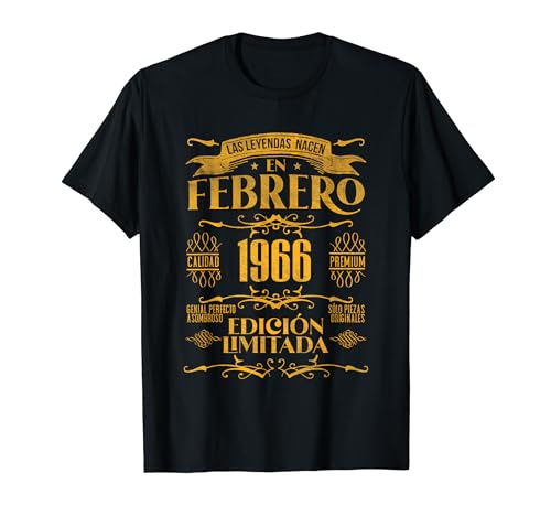 Las Leyendas nacen en Febrero de 1966 - 58 Años Cumpleaños Camiseta