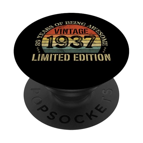 Vintage 1937 Edición Limitada 89 Cumpleaños 89 Años PopSockets PopGrip Adhesivo