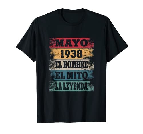 Hombre 84 Cumpleaños Regalo Años Divertido Decoración Mayo 1938 Camiseta