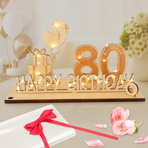 Regalos Originales de 80 Cumpleaños, Seutgjie Decoracion 80 Cumpleaños para Hombre Mujer con Tira...