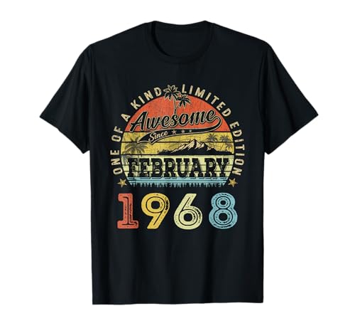 58 Edición Limitada 1968 Único Febrero 58 Cumpleaños Camiseta