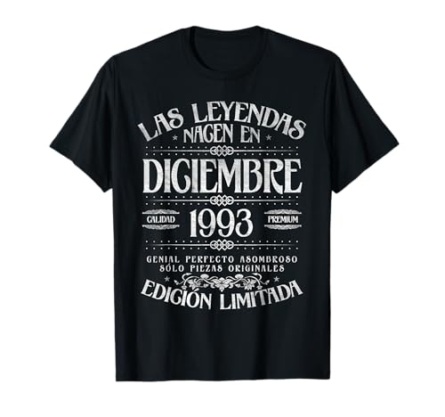Las Leyendas nacen en Diciembre de 1993 - 32 Años Cumpleaños Camiseta