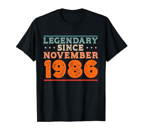Legendario desde noviembre de 1986 retro vintage fiesta de cumpleaños Camiseta