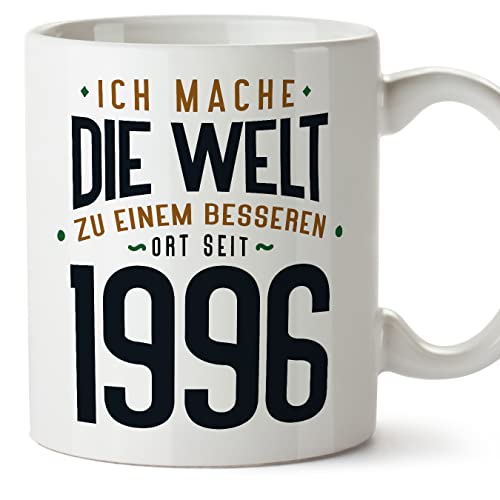 MUGFFINS Tazas 1996 Cumpleaños - En Alemán - Ich Mache Die Welt zu Einem Besseren - 11 oz / 330 ml...