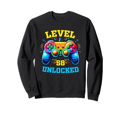 Vintage 58 cumpleaños gamer 58 años regalos 58 cumpleaños Sudadera