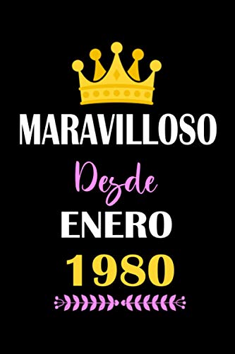 Maravilloso desde enero 1980: cuaderno de cumpleaños, regalos de cumpleaños para hombres, mujeres,...